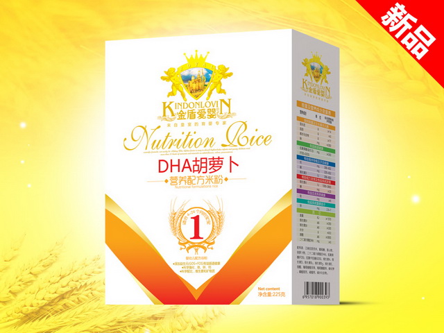 金盾愛嬰225g米粉盒裝-DHA胡蘿卜