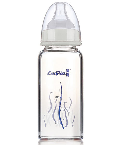 皇嬰標口晶鉆玻璃大奶瓶180ml白色