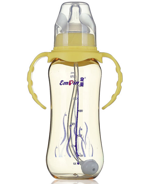 皇嬰PPSU標(biāo)口圓弧自動(dòng)奶瓶270m黃色