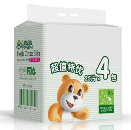 酷貝舒yinge手口專用濕巾25片4包