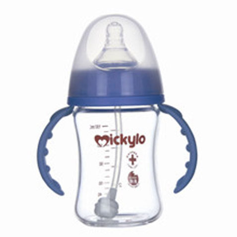 米奇樂(lè)晶鉆玻璃寬口自動(dòng)奶瓶150ml