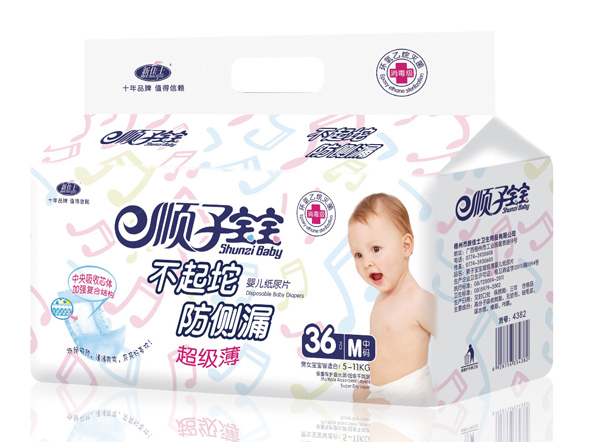 新佳士順子寶寶音符超級(jí)薄yinge紙尿片