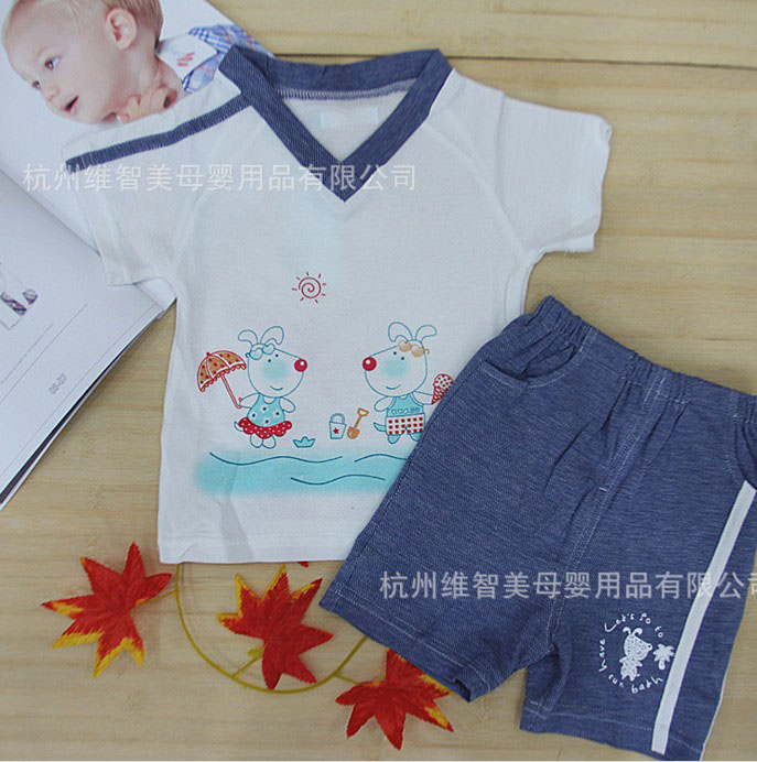 嬰悅家寶寶短袖短褲V領(lǐng)套裝