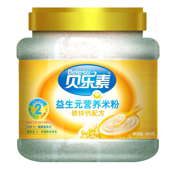 貝樂(lè)素鐵鋅鈣益生元營(yíng)養(yǎng)米粉2段