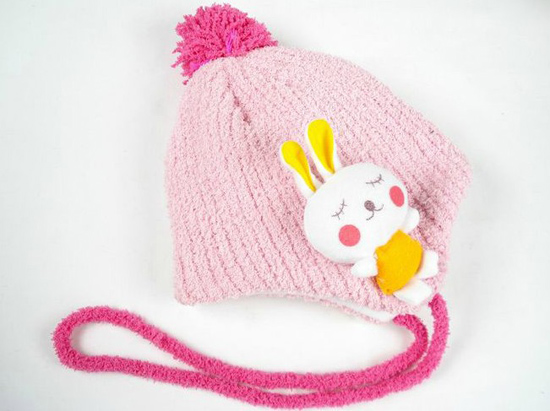 幼之戀可愛卡通護耳帽淺粉