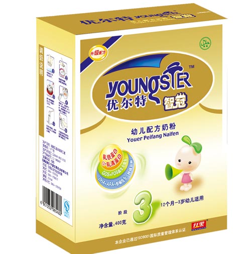 紅果優(yōu)爾特智冠youe配方奶粉3段盒裝