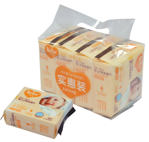 利貝護(hù)膚柔濕巾25片X4包