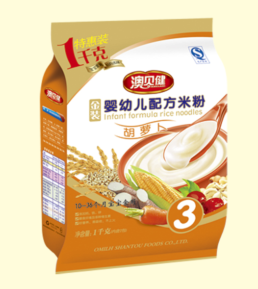 澳貝健胡蘿卜yingye配方米粉3段