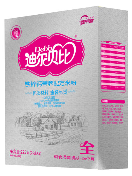 迪爾貝比鐵鋅鈣營(yíng)養(yǎng)配方米粉盒裝