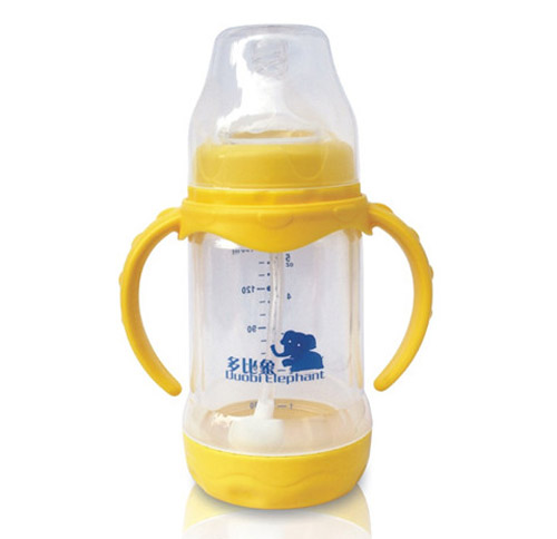 多比象帶手柄yinge奶瓶150ml黃色