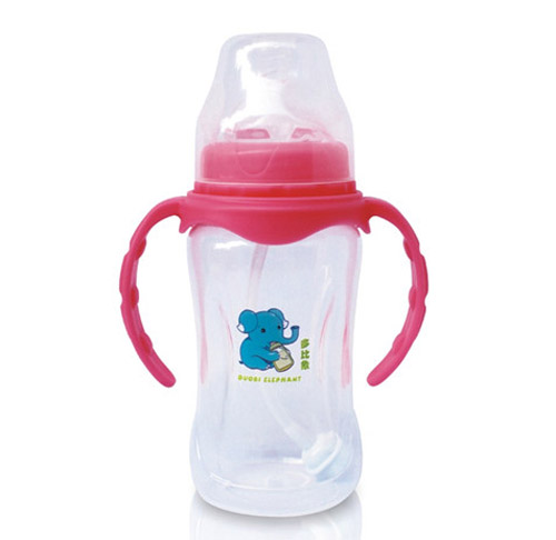 多比象帶手柄yinge奶瓶自動(dòng)粉色