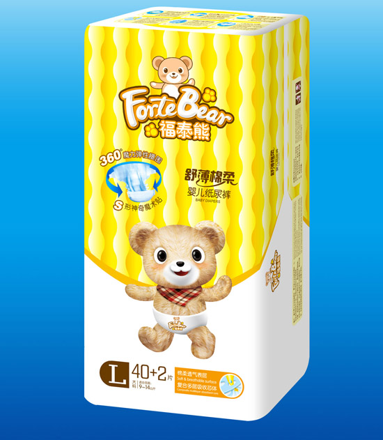 福泰熊舒薄棉柔yinge紙尿褲L碼40+2片
