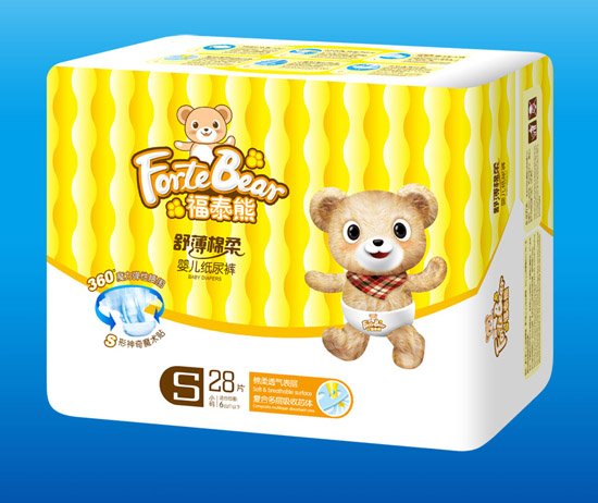福泰熊舒薄棉柔yinge紙尿褲S碼28片