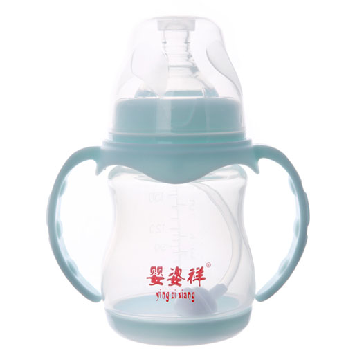 嬰姿祥寬口雙耳自動(dòng)弧形帶底奶瓶180ML