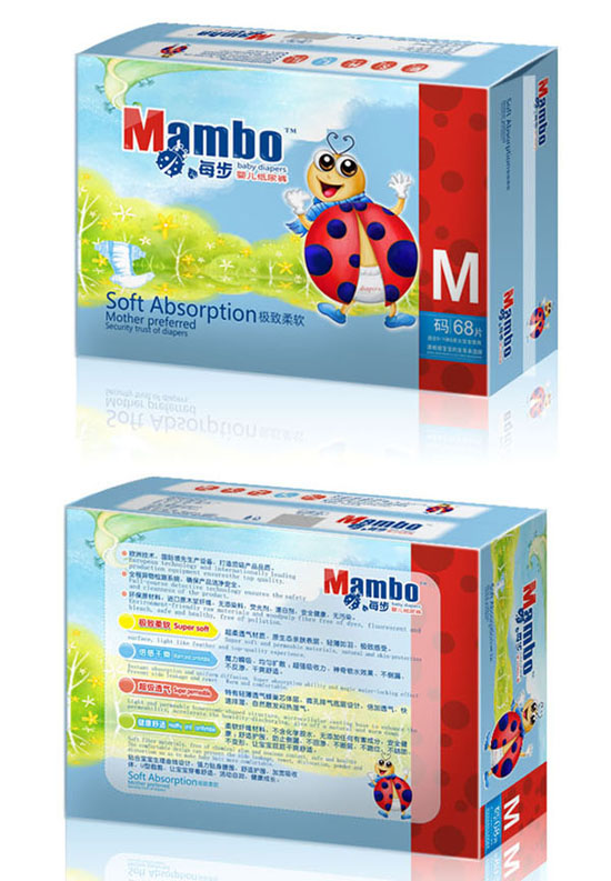 Mambo每步yinge紙尿褲M碼68片大包裝