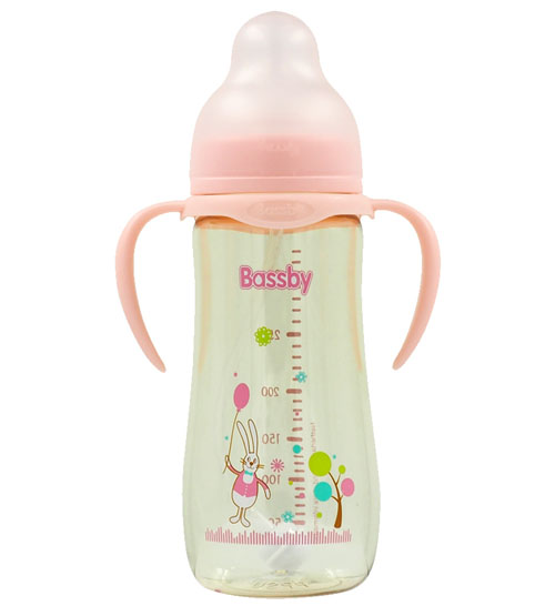 貝斯比小寬口異形PPSU奶瓶320ml紅色