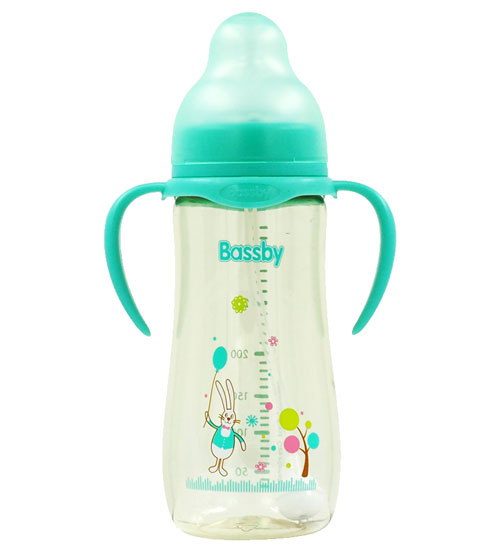 貝斯比小寬口異形PPSU奶瓶320ml綠色
