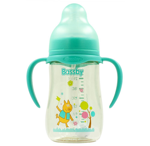 貝斯比小寬口異形PPSU奶瓶230ml綠色