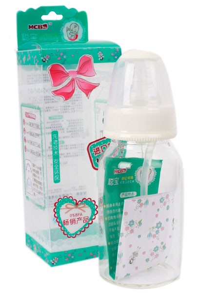 聰寶120ml標準口徑晶鉆玻璃奶瓶