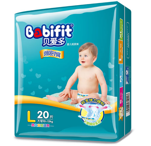 貝愛多超級(jí)干爽紙尿褲L碼20片中包裝