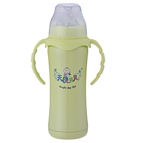 天使貝貝yinge不銹鋼奶瓶綠色