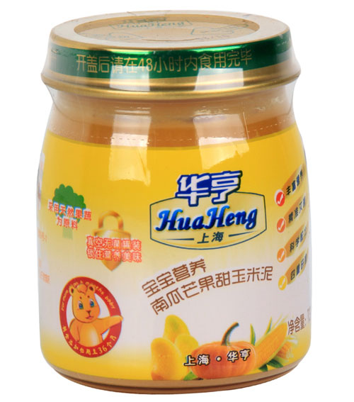 華亨寶寶營(yíng)養(yǎng)南瓜芒果甜玉米泥