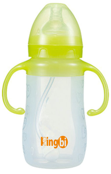 健貝黃色yinge硅膠奶瓶240ml