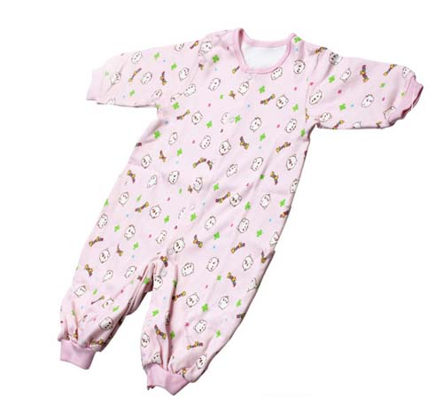 KUNKUNyinge棉布長(zhǎng)袖兩用兔裝粉紅色