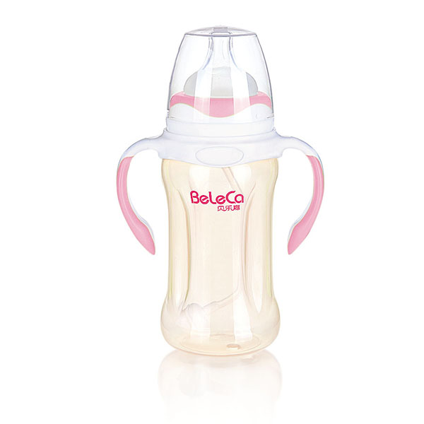 貝樂嘉粉色雙柄yingePP奶瓶