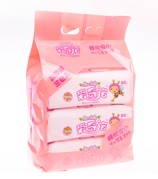 愛奇諾天然蜂膠yinge口手無香80片枕式加蓋三聯(lián)包(粉)