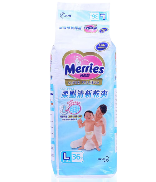 臺(tái)灣花王柔點(diǎn)清新干爽紙尿褲L碼36片