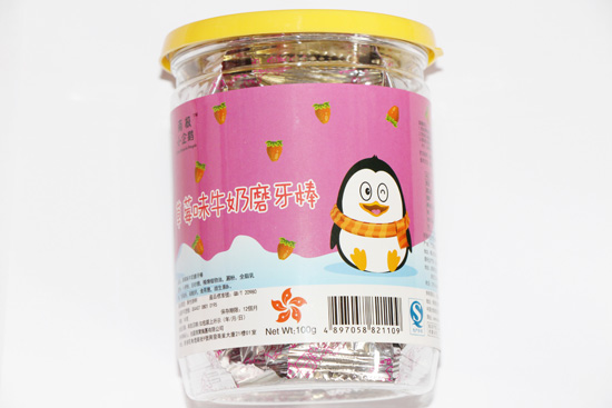 南極小企鵝草莓味牛奶磨牙棒