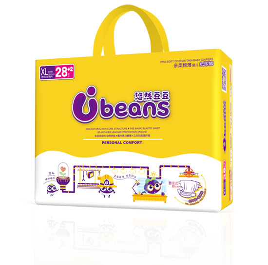 悠然豆豆半芯體輕柔棉薄yinge紙尿褲XL30片