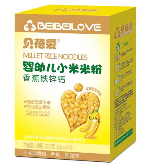 貝蓓愛香蕉鐵鋅鈣小米米粉盒裝
