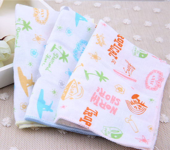 金色小魚(yú)純棉雙層紗布巾(三條裝)