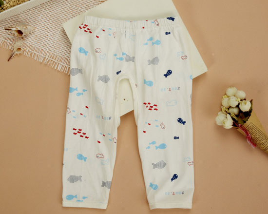 金色小魚竹纖維單面小魚開檔褲