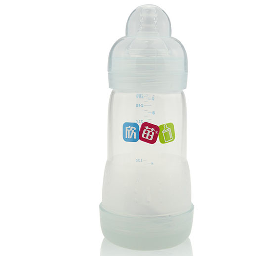 欣苗寬口立體環(huán)繞式高效防脹氣奶瓶