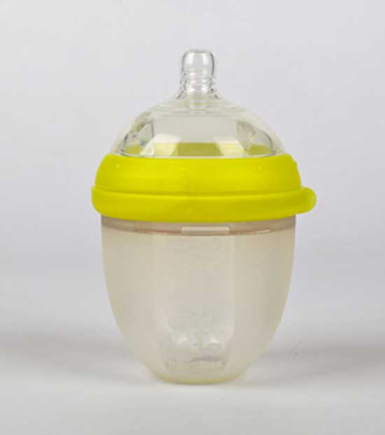 亨特貝貝超寬口硅膠奶瓶160ml黃色