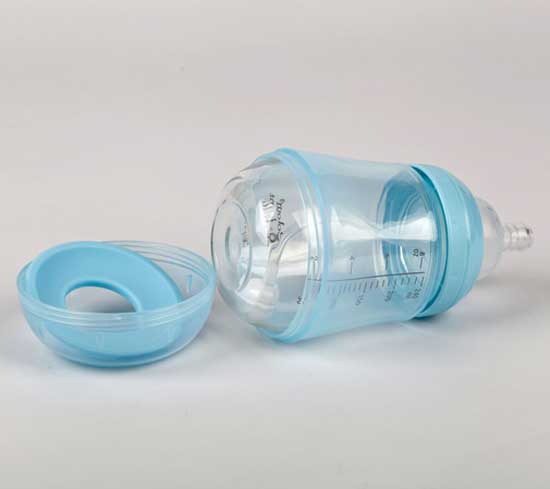 亨特貝貝防爆防摔寬口玻璃奶瓶240ml藍(lán)色