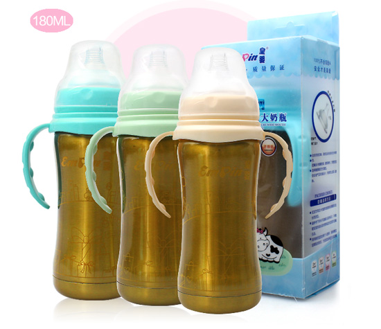 皇嬰寬口不銹鋼恒溫自動(dòng)奶瓶180ML