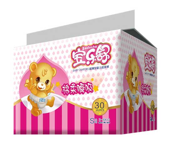 寶樂(lè)舒棉柔瞬吸超薄紙尿褲小包S碼