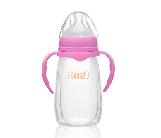 比酷熊yingye帶手柄硅膠奶瓶