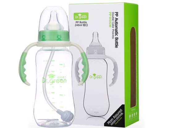 格林博士標(biāo)口PP自動奶瓶240ML綠色