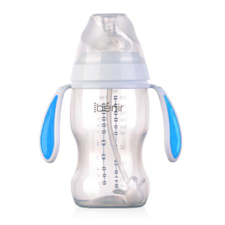 清素350ml寬口自動PP奶瓶配變流量奶嘴-藍色