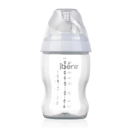 清素250ml寬口PP奶瓶配中流量奶嘴-白色