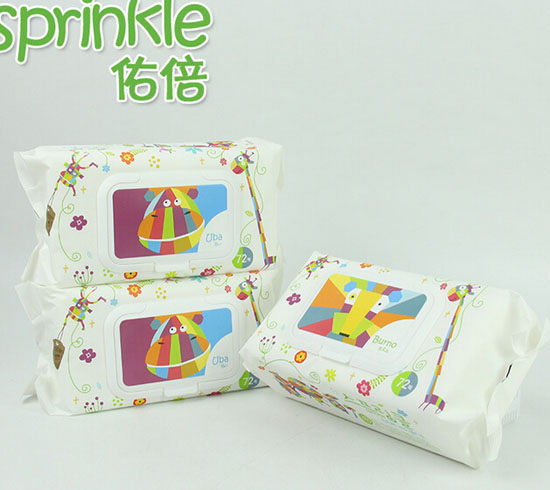 佑倍韓國(guó)進(jìn)口yinge濕巾72片帶蓋