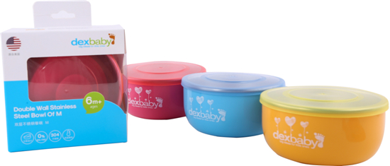 Dexbaby 雙層不銹鋼餐碗M