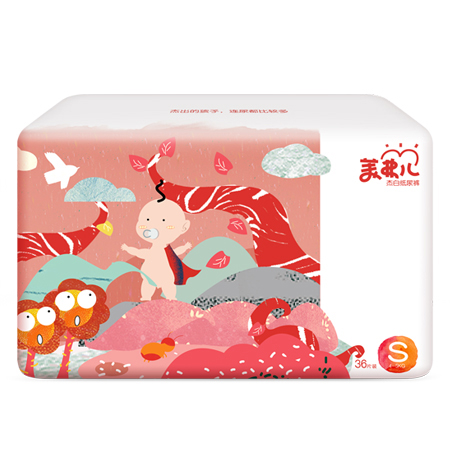 美弗兒杰白紙尿褲S碼36片-全芯體-海量吸收