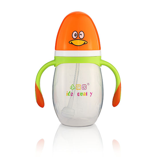 小孩國(guó)寬口自動(dòng)企鵝PP奶瓶210ML 黃色