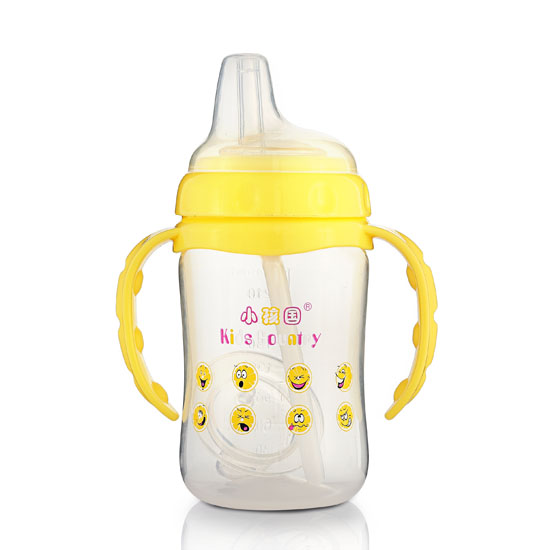 小孩國貼心兩用學(xué)飲奶瓶240ML黃色